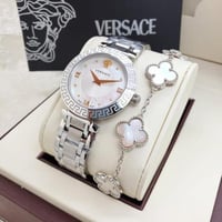 ساعة فرزاتشي فضي ابيض مع اسورة