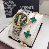 ساعة فرزاتشي ذهبي اخضر مع اسورة