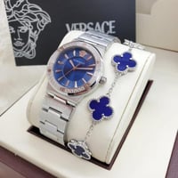 ساعة فرزاتشي فضي ازرق مع اسورة