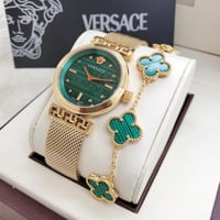 ساعة فرزاتشي ذهبي اخضر مع اسورة