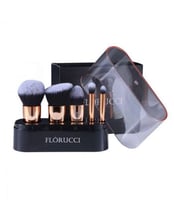 طقم فرش مكياج احترافية مكون من 5 فرشاة مع حافظة تخ...