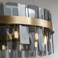 انارة سقف معلقة ثريا دائرية زجاج سموك 12 لمبة تصمي...