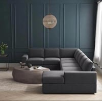 كنبة زاوية تصميم مودرن -لون رمادي