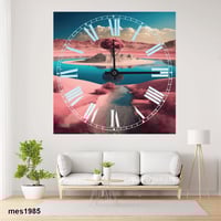 ساعة حائط أكريليك مربعة الواحة الوردية