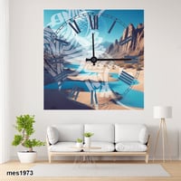 ساعة حائط أكريليك مربعة صحراء الواحة