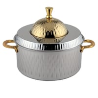 طنجرة ستيل من السيف - لون فضي وذهبي - متوفر بسعات...