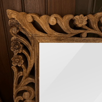 مراية مدخل خشب بني معتق 90*110 سم