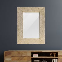 مرايا نحاس مزخرف معتق لؤلؤي