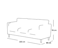 طقم كنب للصالة ثلاث قطع كتان