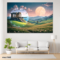 ساعة حائط أكريليك مستطيلة بتصميم طبيعي خلاب وإطلال...