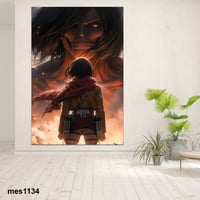لوحة جدارية مطبوعة على لوح اكريلك من انمي هجوم الع...