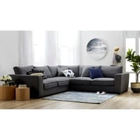 كنب مودرن شكل حرف ال للصاله اللون - رمادي غامق