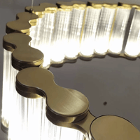 انارة سقف معلقة ثريا ويف ذهبي مستطيل-72 واط - مقاس...