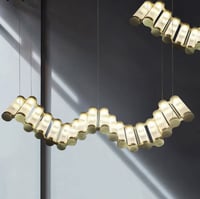 انارة سقف معلقة ثريا ويف ذهبي مستطيل-72 واط - مقاس...