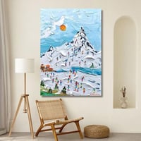 لوحة جدارية فنية مطبوعة - تجريدية جبال الثلج