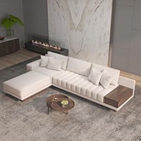 كنب زاوية مخمل مودرن - لون ابيض