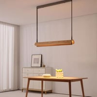 انارة سقف معلقة خشب كانوبي وتعليق جلد باللون البني...