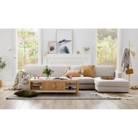 كنب مودرن شكل حرف ال للصاله اللون - بيج