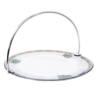 صينية تقديم زجاجية فاخرة بزخرفة بلاتينية مفردات من...