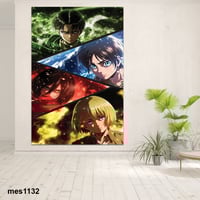 لوحة جدارية مطبوعة على لوح اكريلك من انمي هجوم الع...