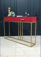 طاولة مدخل خشب وحديد - مقاس 120*35 80