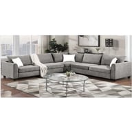 كنب زاوية للصاله - رمادي