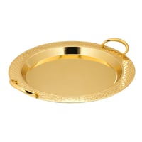 صينية تقديم ستيل دائرية بمقابض جانبية من السيف - ل...