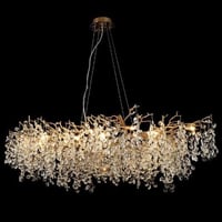 انارة سقف معلقة ثريا مستطيل سيريب مورال كريستال 18...