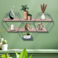 ديكور رف حديدي لركن القهوة ديكور داخلي خلية نحل سد...