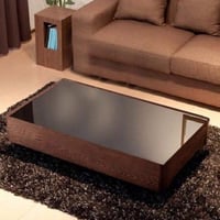 طاولة قهوة وسط خشب ومرايا - مقاس 120 * 70*45