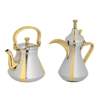 طقم غلاية شاي ودلة قهوة عربية ستيل 2 قطع من السيف...