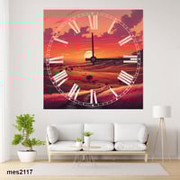 ساعة حائط أكريليك مربعة – سهول الغروب