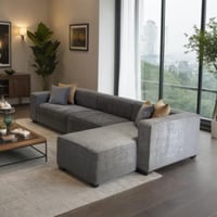 كنب زاوية حرف ال - لون رمادي