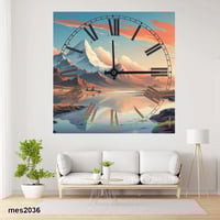 ساعة حائط أكريليك مربعة قمم الفجر