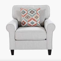 كرسي جانبي مفرد بذراعين مودرن - لون رمادي