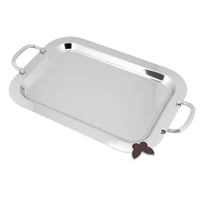 طقم صواني تقديم مستطيلة ستيل فراشة جانبية ومقابض م...