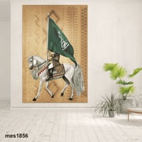 لوحة جدارية مطبوعة فنية وديكور - فارس على صهوة جوا...