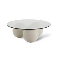 طاولة وسط بسطح زجاج شفاف -مقاس 120*45