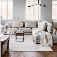 كنب مودرن شكل حرف ال للصاله اللون - بيج