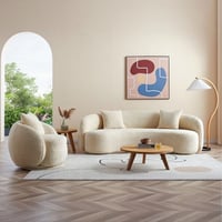 طقم كنب بوكليه مودرن 4 مقاعد - لون بيج فاتح