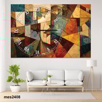 ساعة حائط أكريليك مستطيلة بتصميم بورتريه تجريدي بأ...