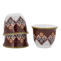 طقم فناجين قهوة عربية بنقشة انيقة من السيف - 12 قط...