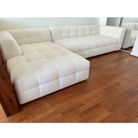 كنب زاوية بوبا مودرن بوكليه قطني ناعم - لون ابيض