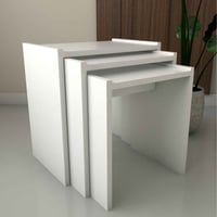 طقم طاولات جانبية 3 قطع -لون ابيض