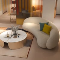 كنب ثلاث مقاعد بوكليه مودرن - لون سكري