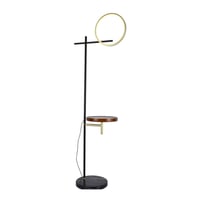 اضاءة ستاند ارضية -مصباح ارضي طويل مع رف جانبي تصم...