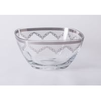 زبدية زجاجية بزخرفة بلاتينية هندسية عصرية وانيقة