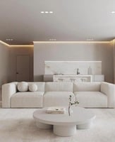 كنب ثلاثي بتصميم عصري-لون اوف وايت