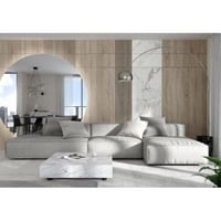 كنب زاوية حرف L بتصميم مودرن-ابيض