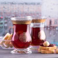 طقم كاسات شاي مذهب فاخر بزخرفة ملونة مستوحاة من ال...